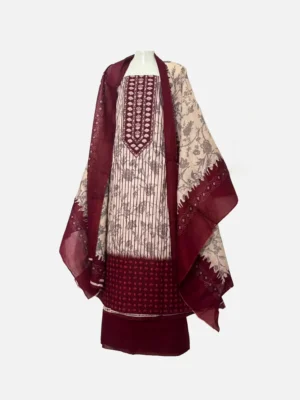 Digital Printed Three-Piece Lawn with Organza Dupatta
