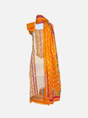 Smart Fit Digital Printed Three-Piece Lawn with Chiffon Dupatta
